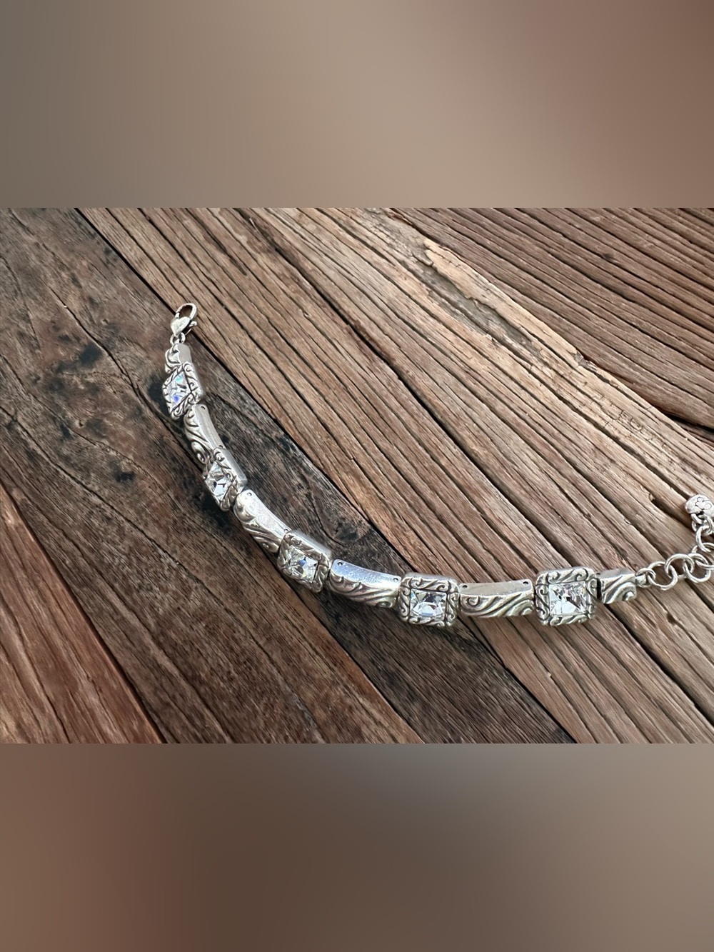 Brighton ♥️ Regina Link Bracelet in the silver-clear crystal color-way